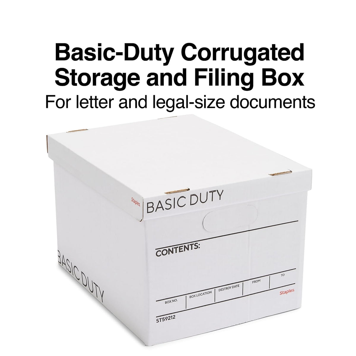 Storage & Filing Box with Handles & Removable Lid, Letter & Legal, Stackable, 20-Pack A6372