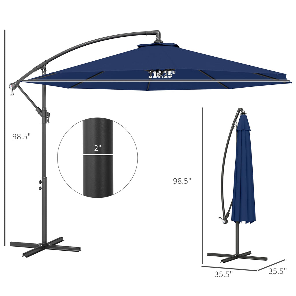 10' Cantilever Tilt Offset Patio Umbrella C6420