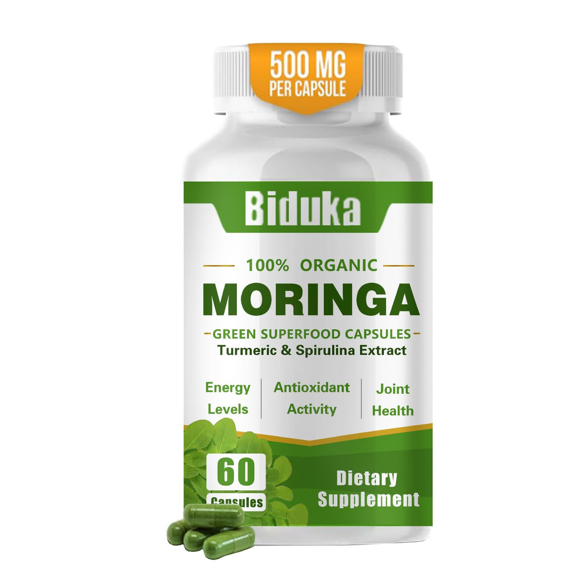 Organic Moringa Capsules 1000mg Vegan Non-GMO 60 Capsules G330