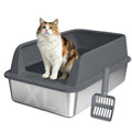 XL Stainless Steel Litter Box with Lid W661271