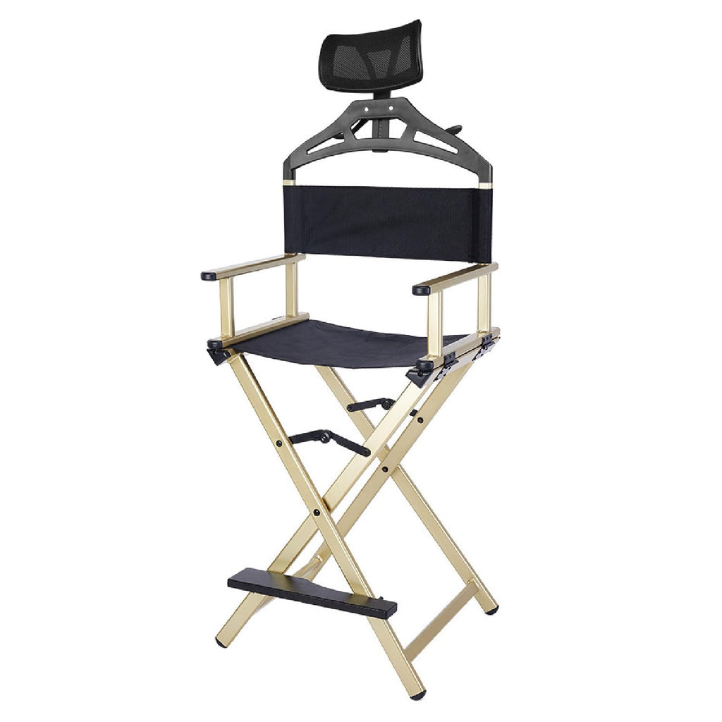 Extra Tall Foldable Makeup Artist Stool Chair with Head Rest T7587