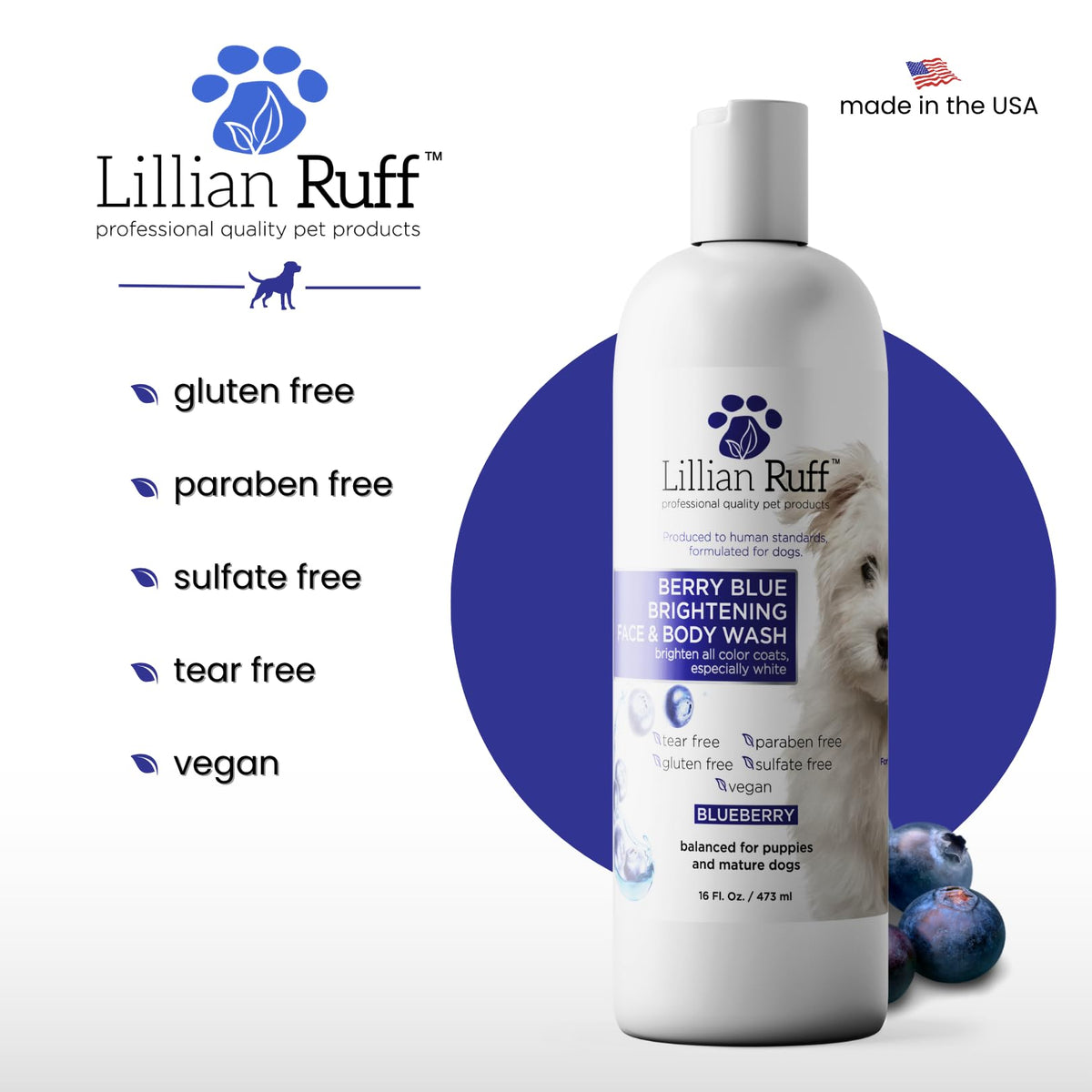 Berry Blue Brightening Pet Shampoo 16oz S680686