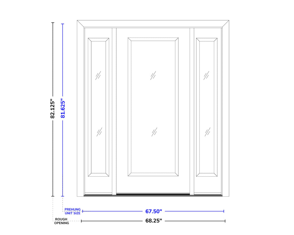 Fiberglass Front Entry Door 36" x 80" with Sidelite M376722
