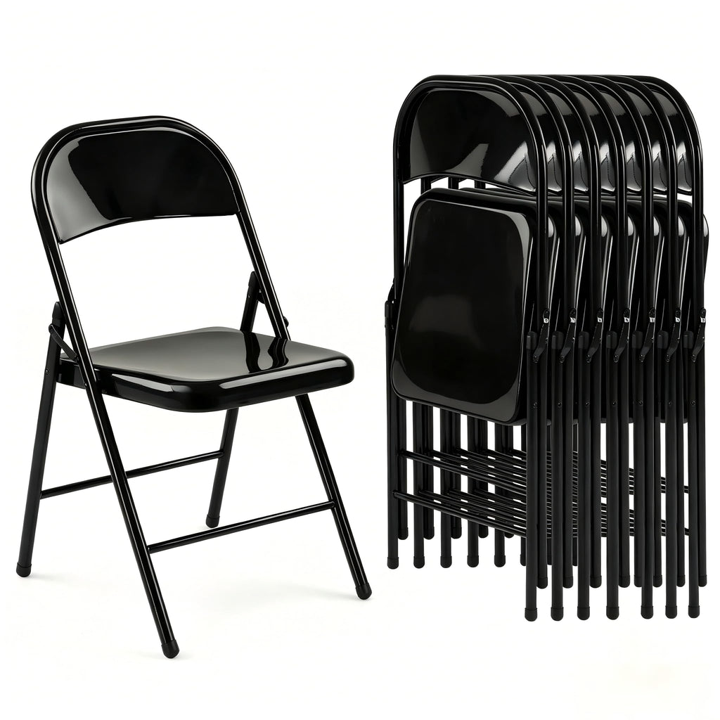 10 Pack Black Metal Folding Chairs K906766