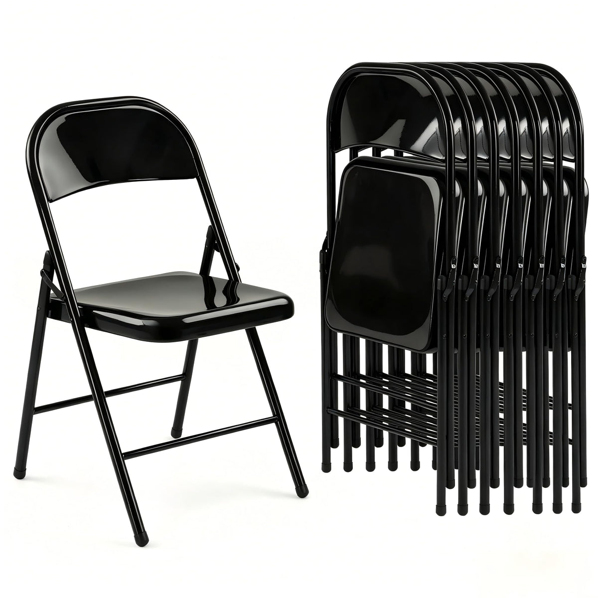 10 Pack Black Metal Folding Chairs K906766