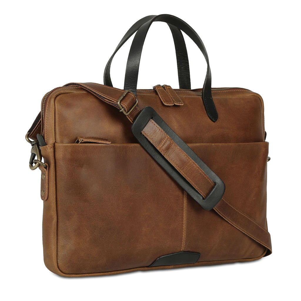 Leather Laptop Sleeve 15.5" with Shoulder Strap P782
