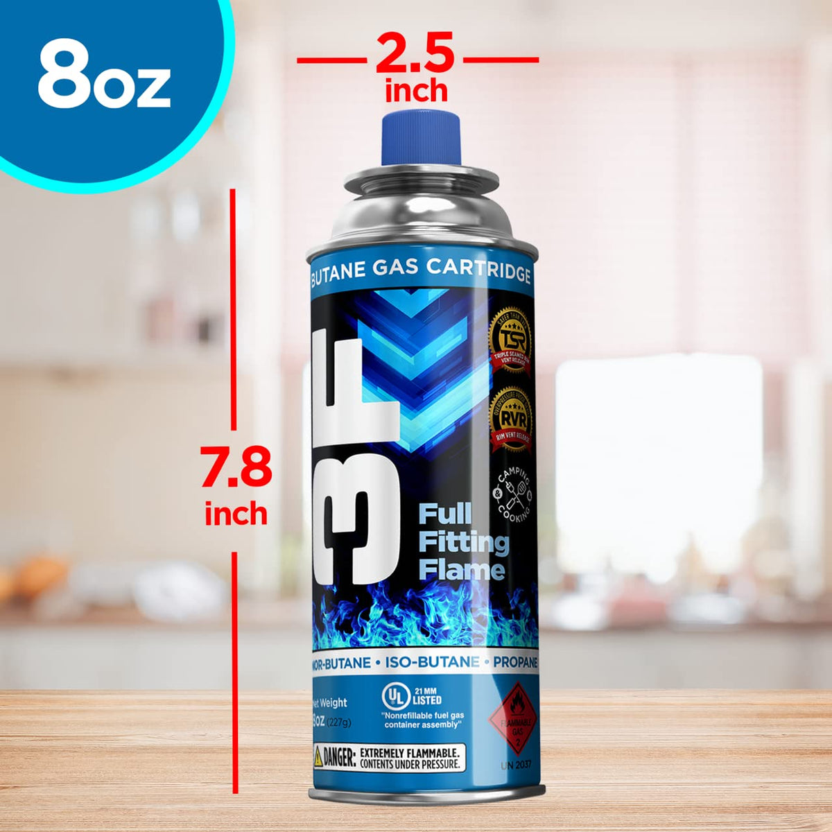 Butane Fuel Canister 8oz 4 Pack Y13843