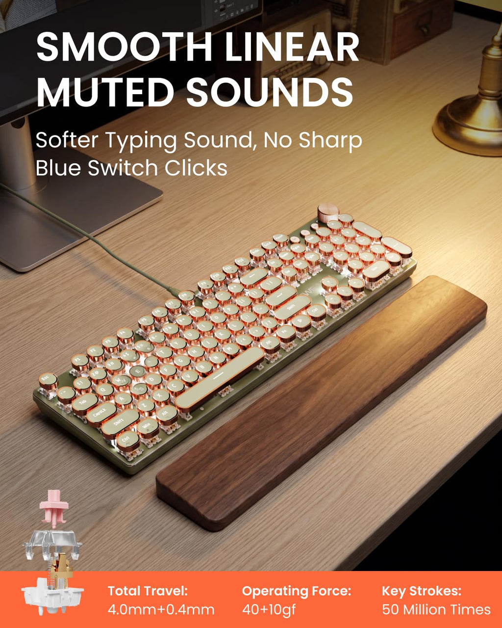 Typewriter Style Mechanical Keyboard D968