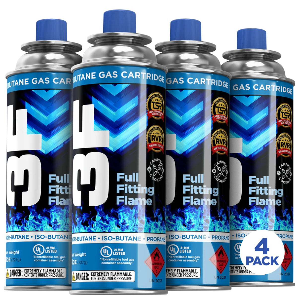 Butane Fuel Canister 8oz 4 Pack Y13843