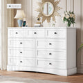White 9 Drawer Wood Dresser with Charging Station D434172