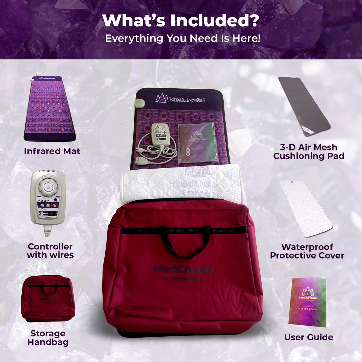 Far Infrared Amethyst Heating Pad Mini 32" L x 20"W T94585