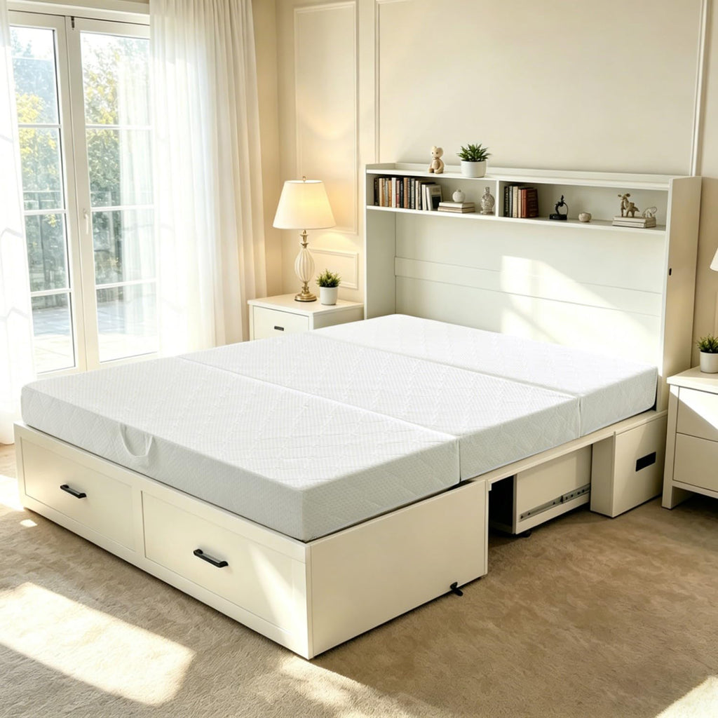 Queen Size Folding Memory Foam Tri-fold Mattress J1523