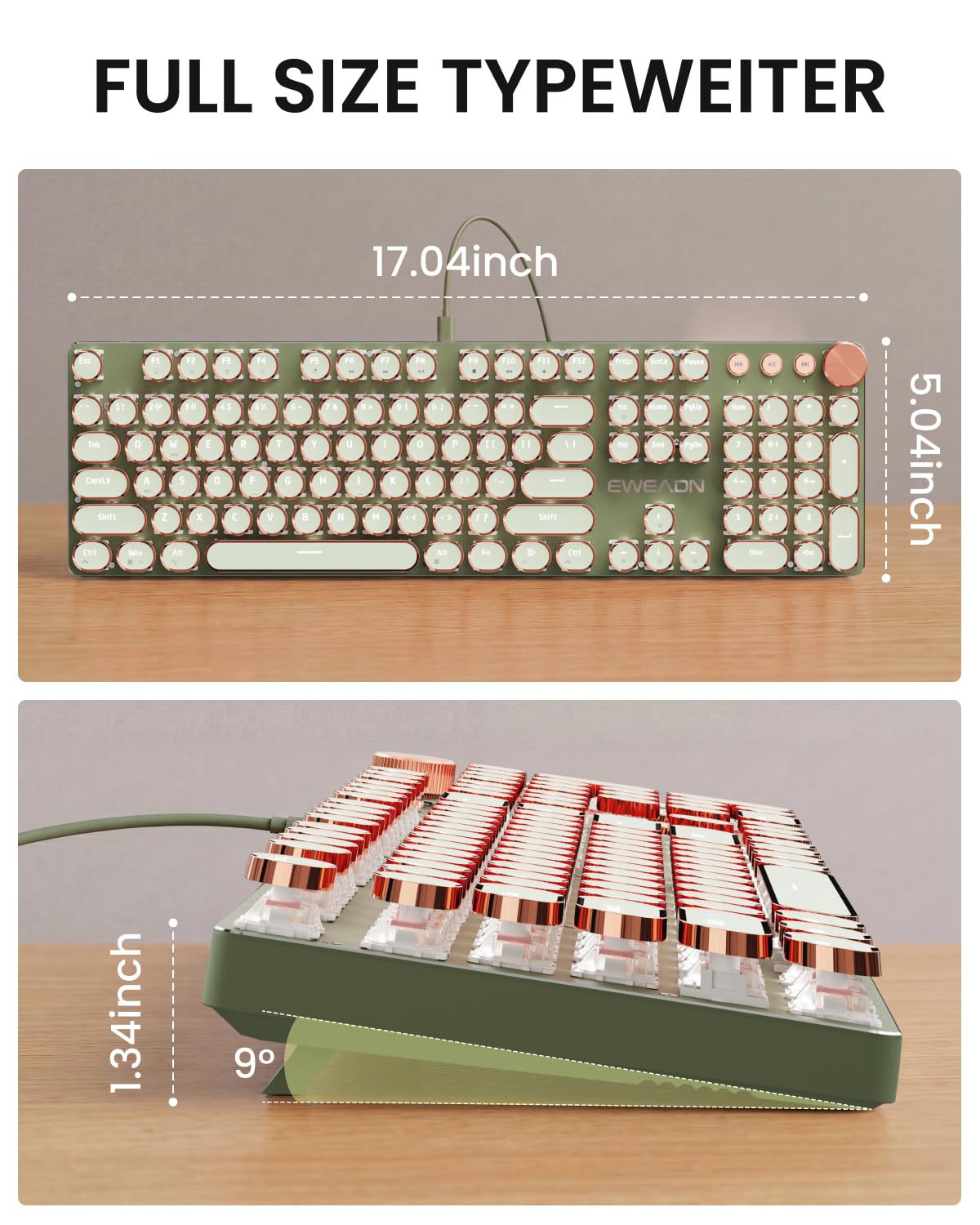 Typewriter Style Mechanical Keyboard D968