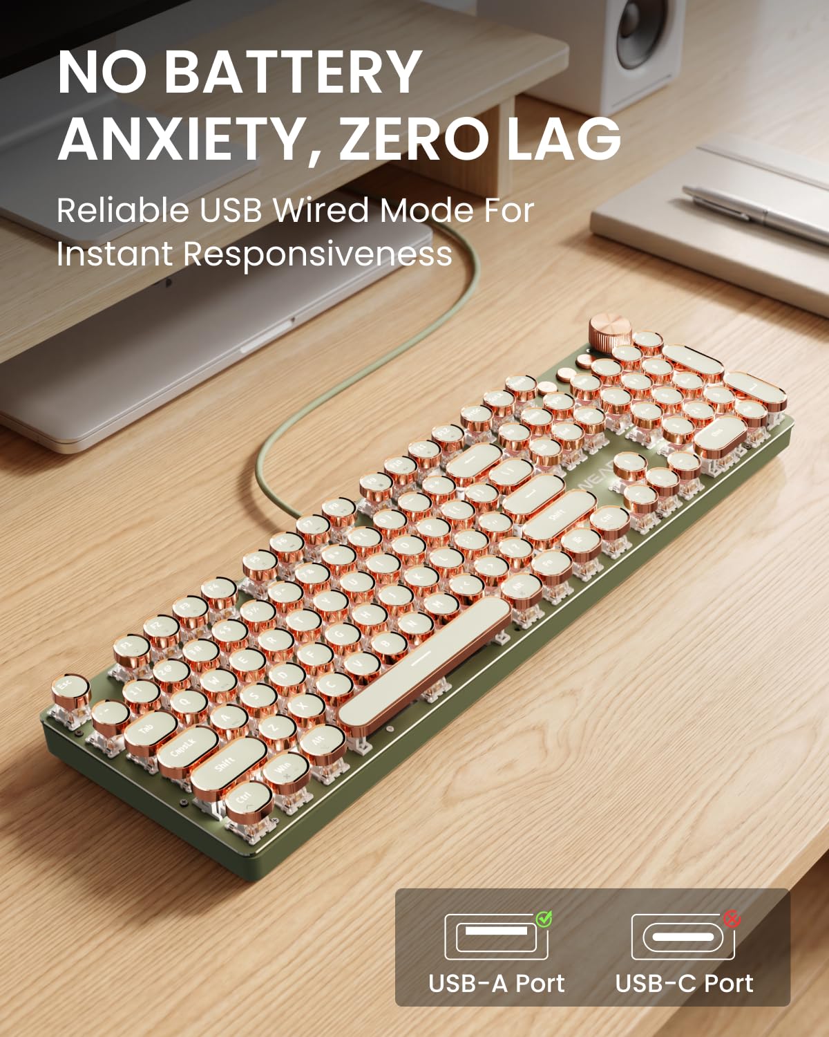 Typewriter Style Mechanical Keyboard D968