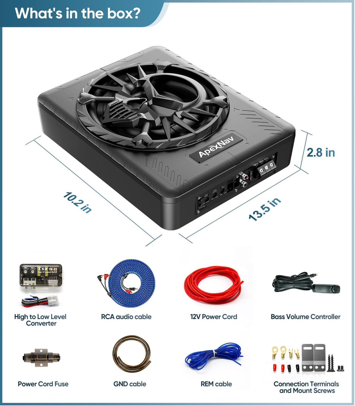 1200W Under Seat Car Subwoofer with LED Ambient Light R628430
