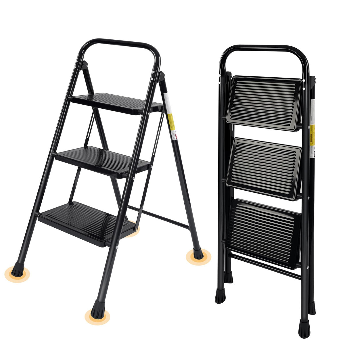 3 Step Folding Ladder with Anti-Slip Pedal J12807