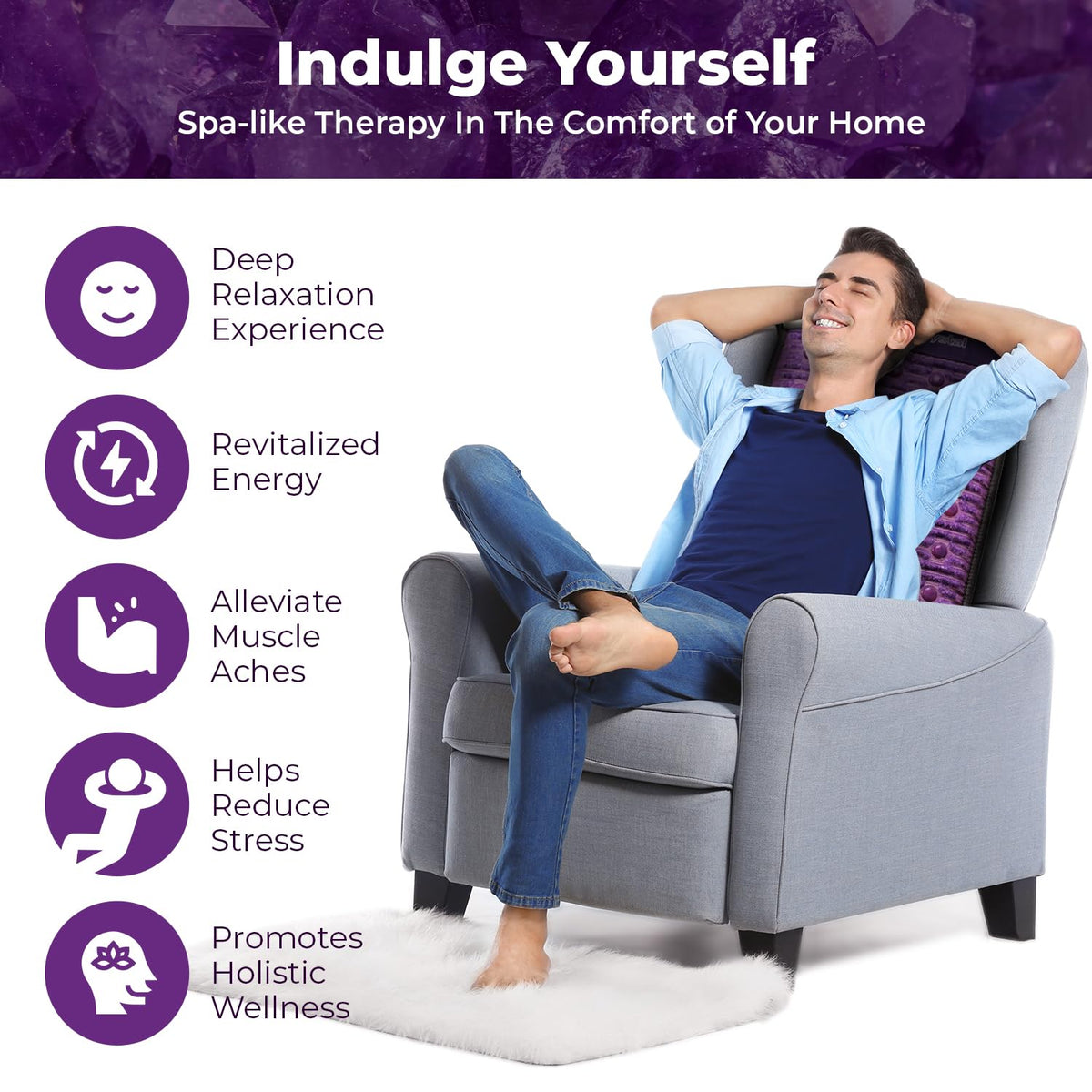 Far Infrared Amethyst Heating Pad Mini 32" L x 20"W T94585