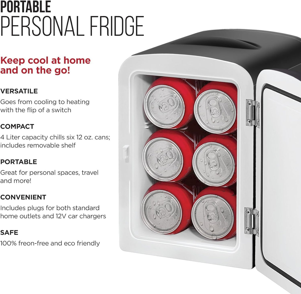 Black Portable Mini Fridge 4-liter G87376