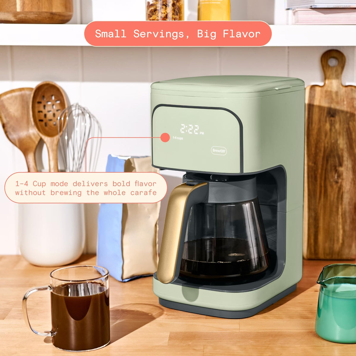 Sage Green 12-Cup Programmable Drip Coffee Maker O8322