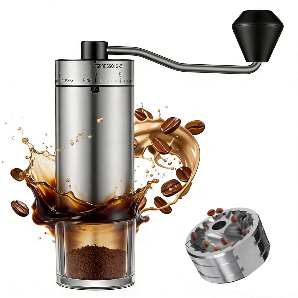 Manual Stainless Steel Conical Burr Coffee Grinder with Hand Crank G194361