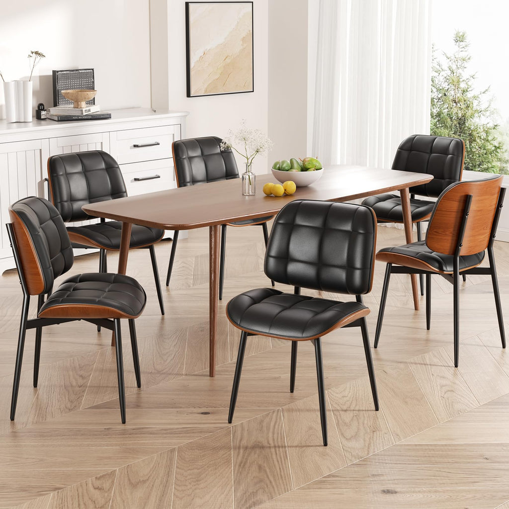 Black Faux Leather Dining Chairs Set of 4 J898
