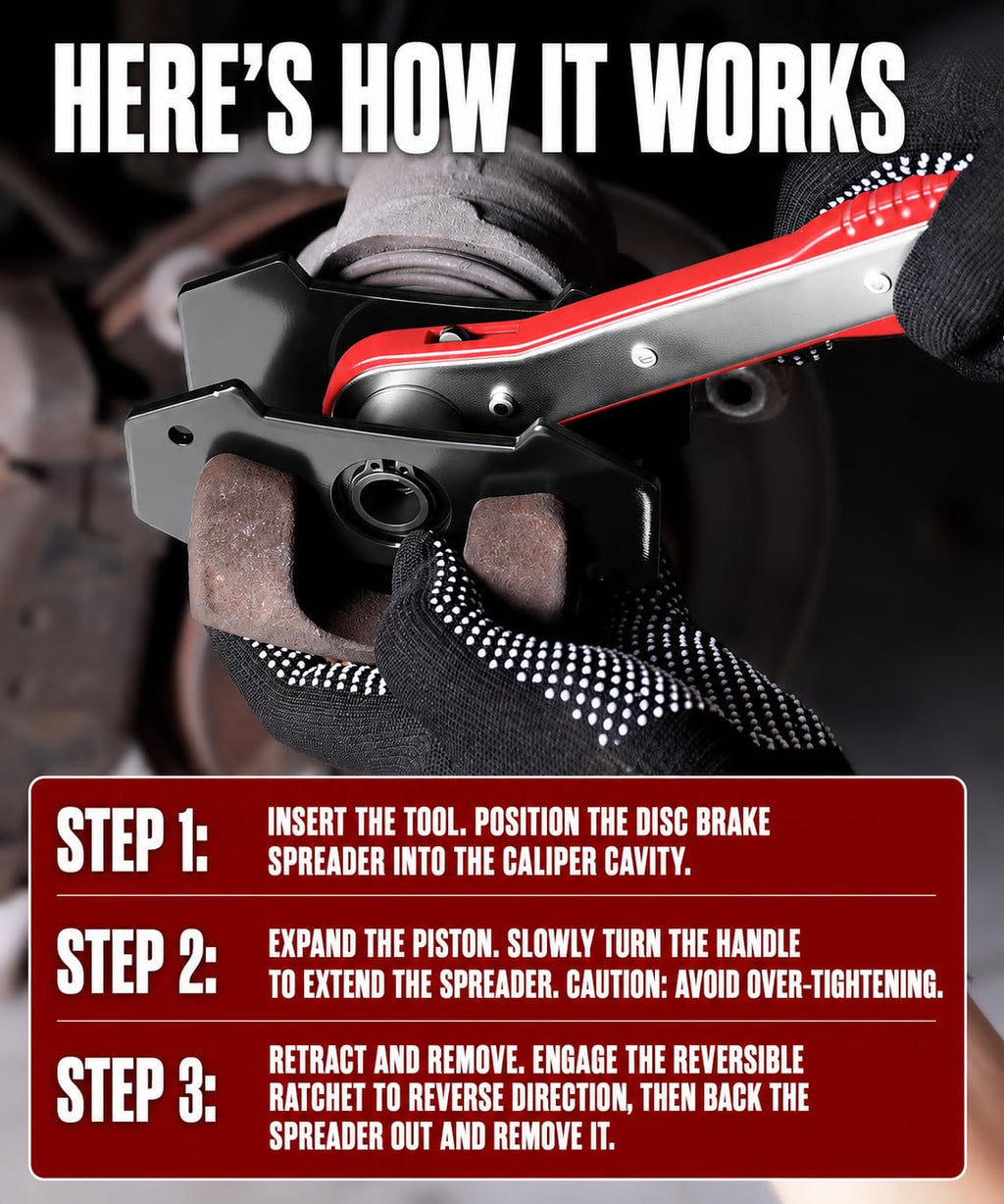 Brake Caliper Compression Tool with 2 Steel Plates and 2 Hooks B2878