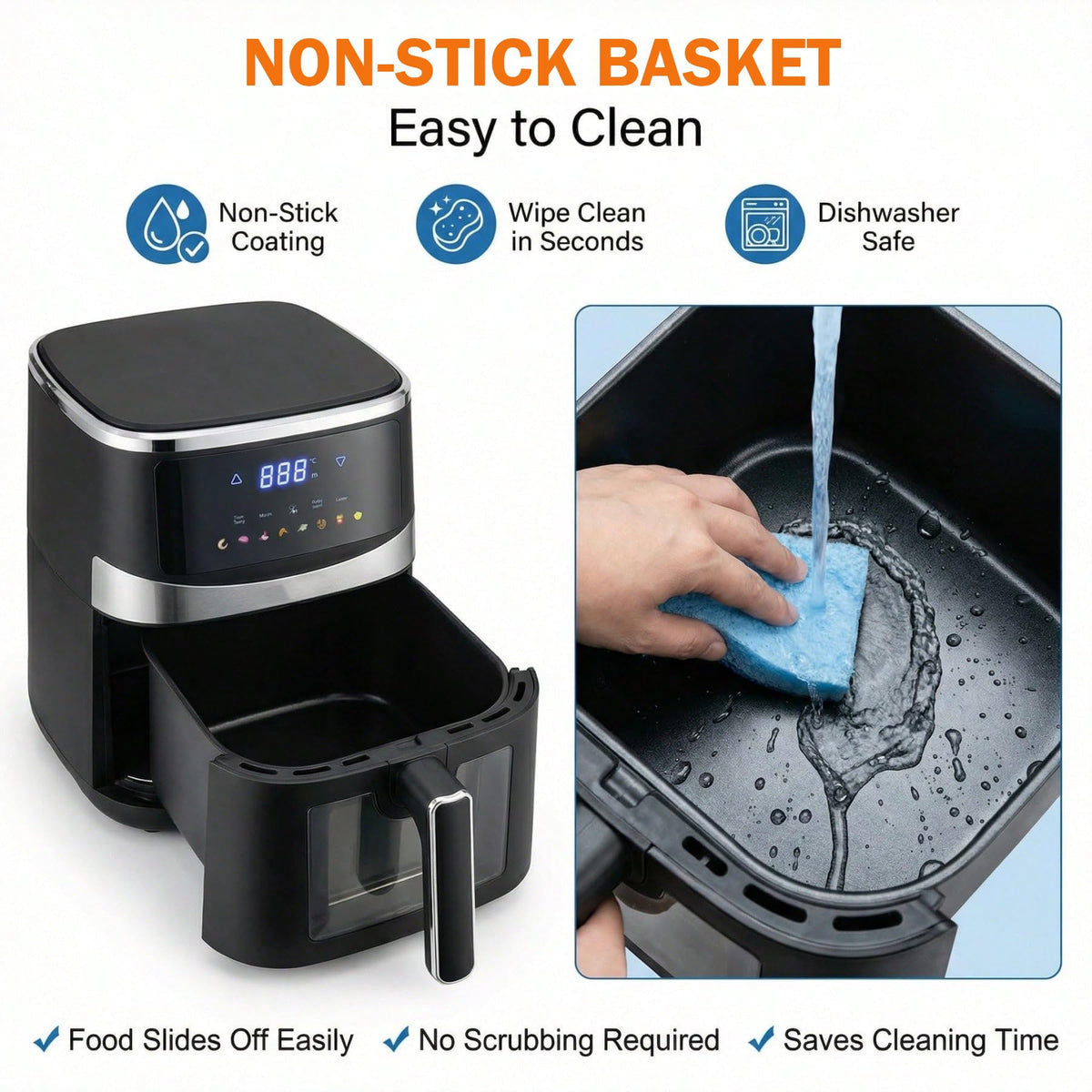 6QT Digital Air Fryer with Touchscreen Y648