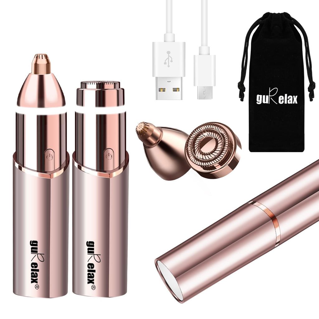 2-in-1 Electric Facial Hair Removal & Eyebrow Shaver with Mirror Light B83731
