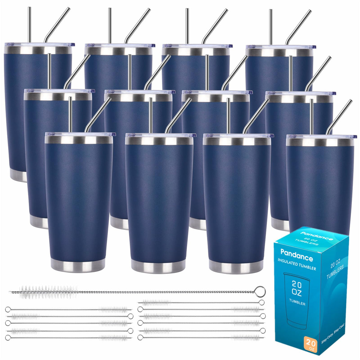 20oz Stainless Steel Insulated Tumblers 12 Pack K834456