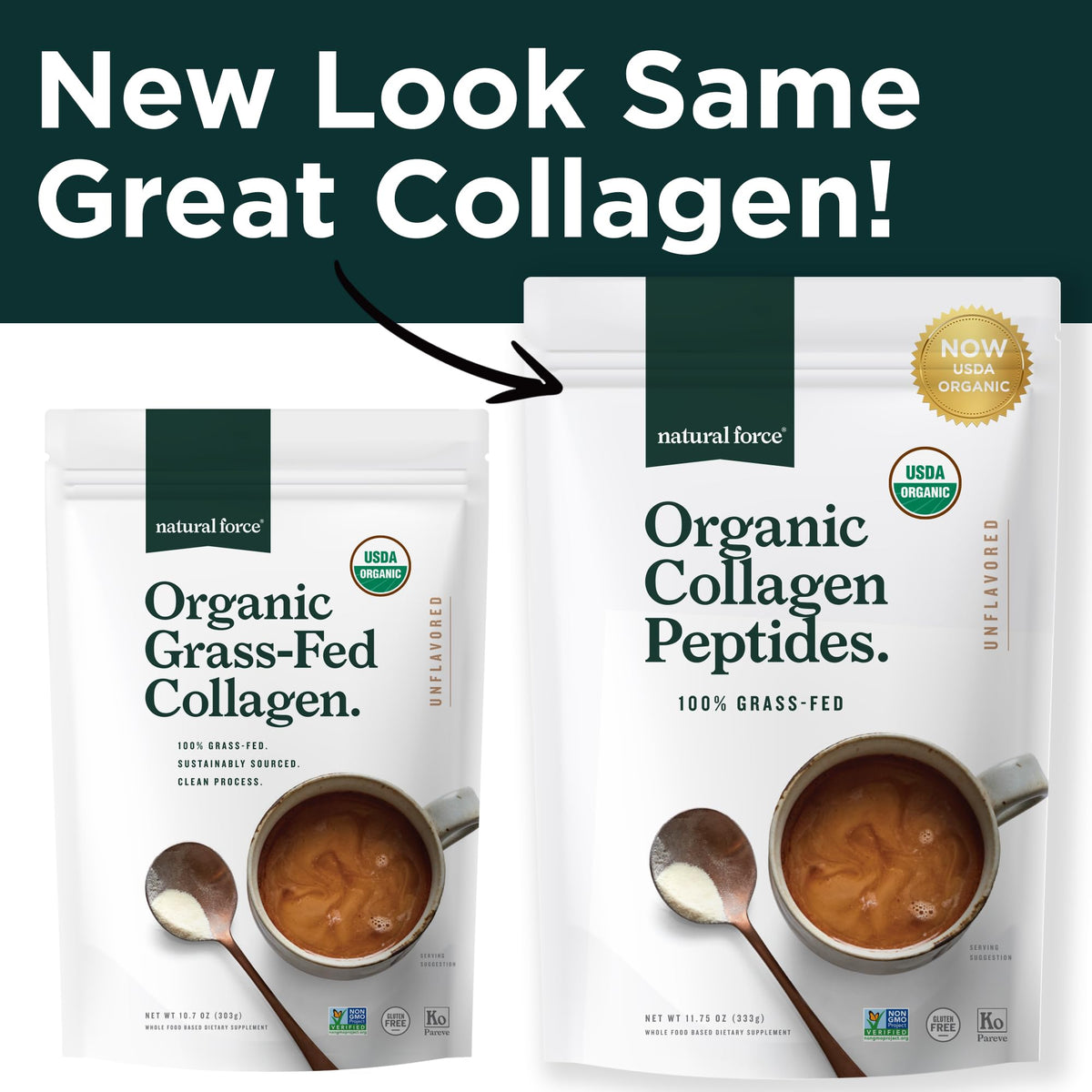 Organic Hydrolyzed Collagen Peptides Powder Unflavored 10.7oz E113