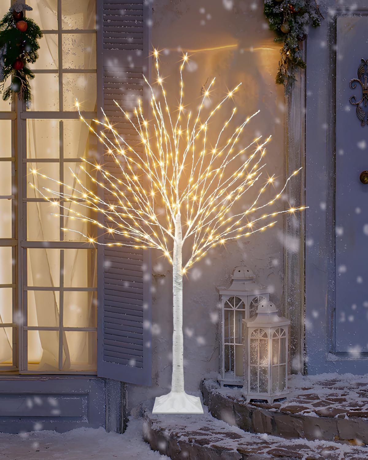 4 FT Lighted Artificial White Birch Tree with 432 LED Timer K868