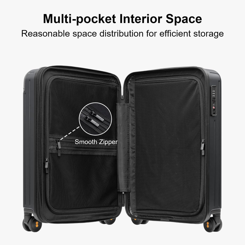 Expandable Hardside Carry on Luggage Black K6769