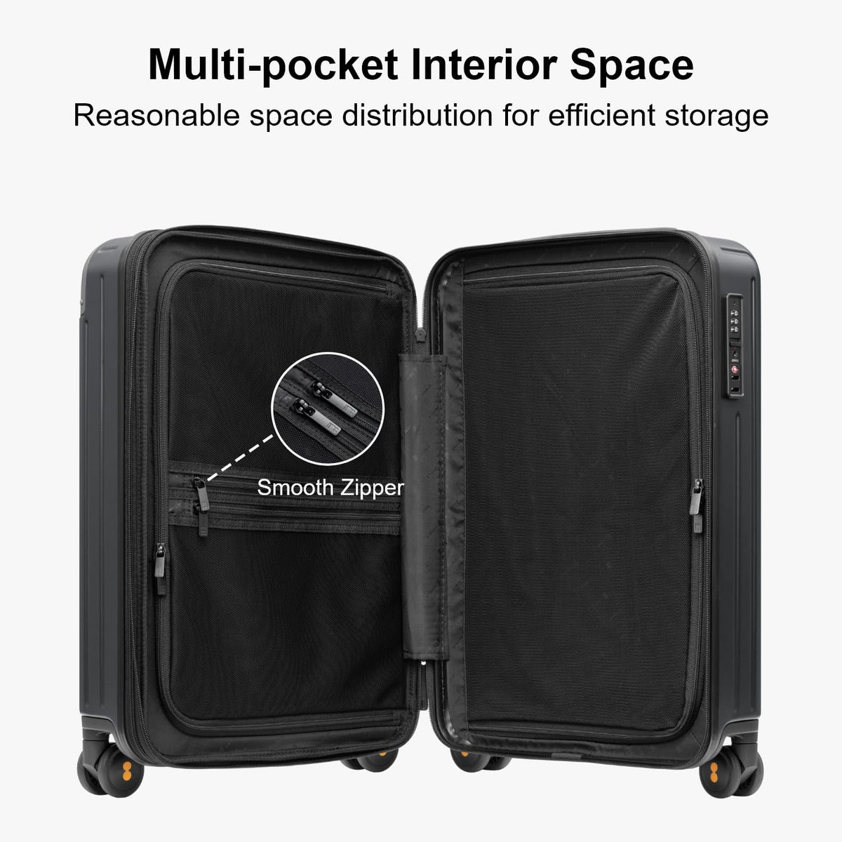 Expandable Hardside Carry on Luggage Black K6769