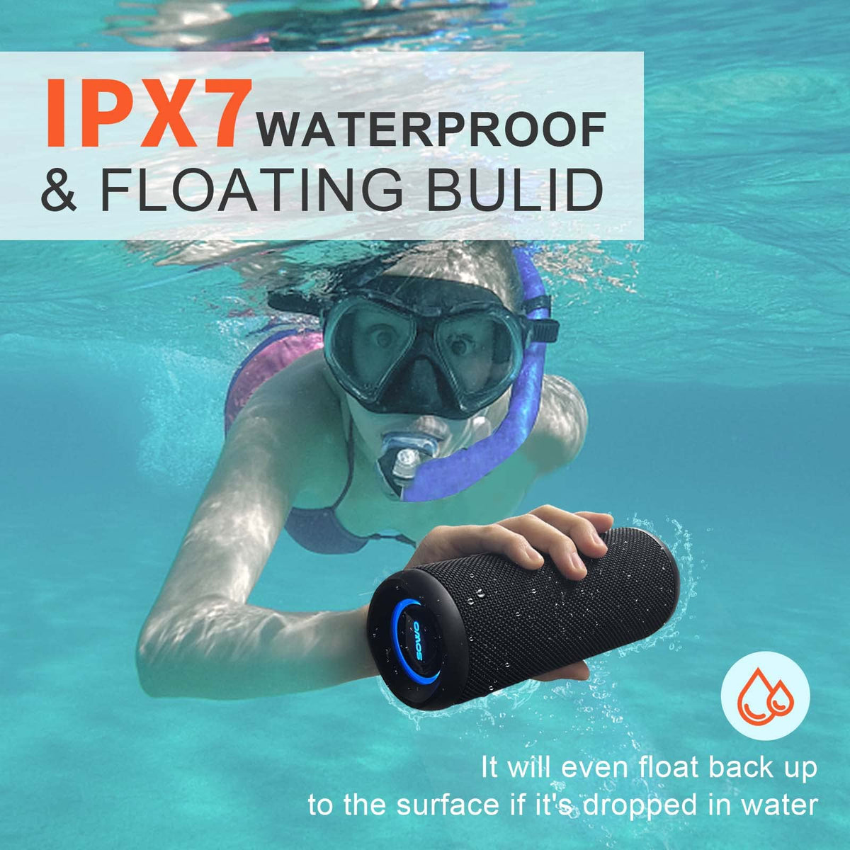 IPX7 Waterproof Portable Bluetooth Speaker A537115