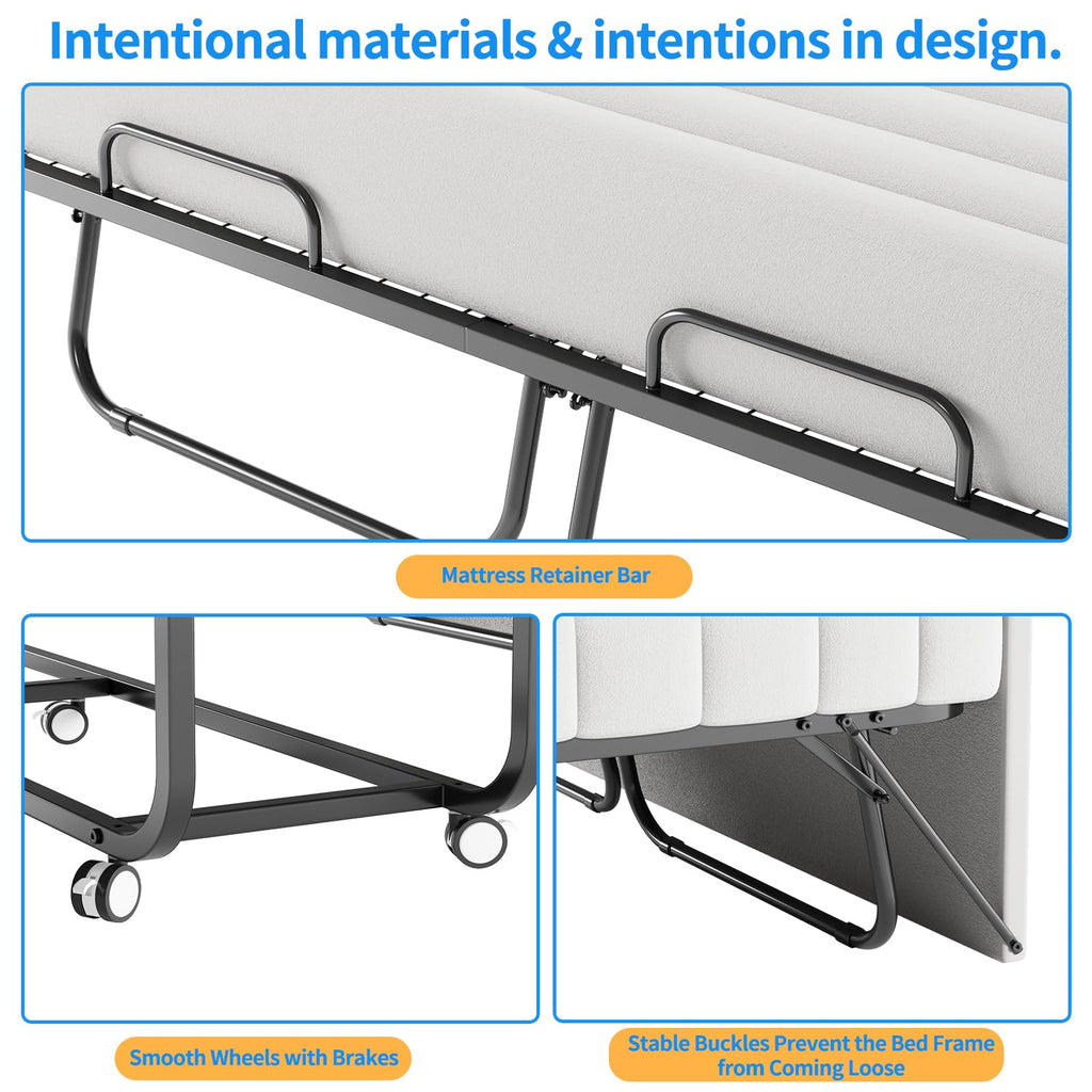 Queen Size Folding Bed with Memory Mattress D62161