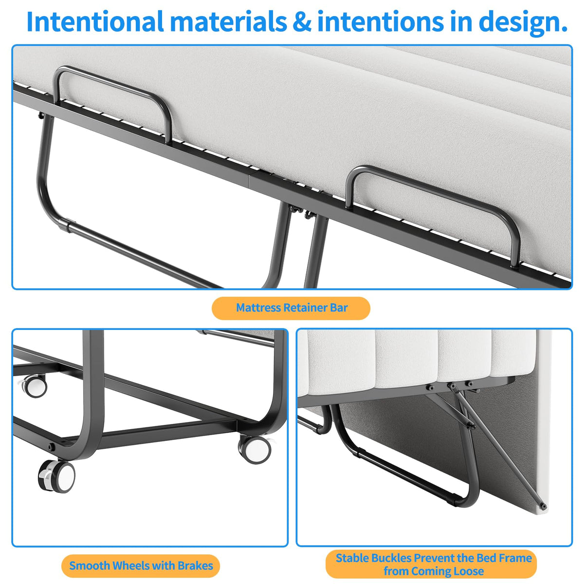 Queen Size Folding Bed with Memory Mattress D62161