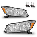 Headlights Assembly for 2008-2012 Honda Accord 4Dr Chrome Housing Q291591