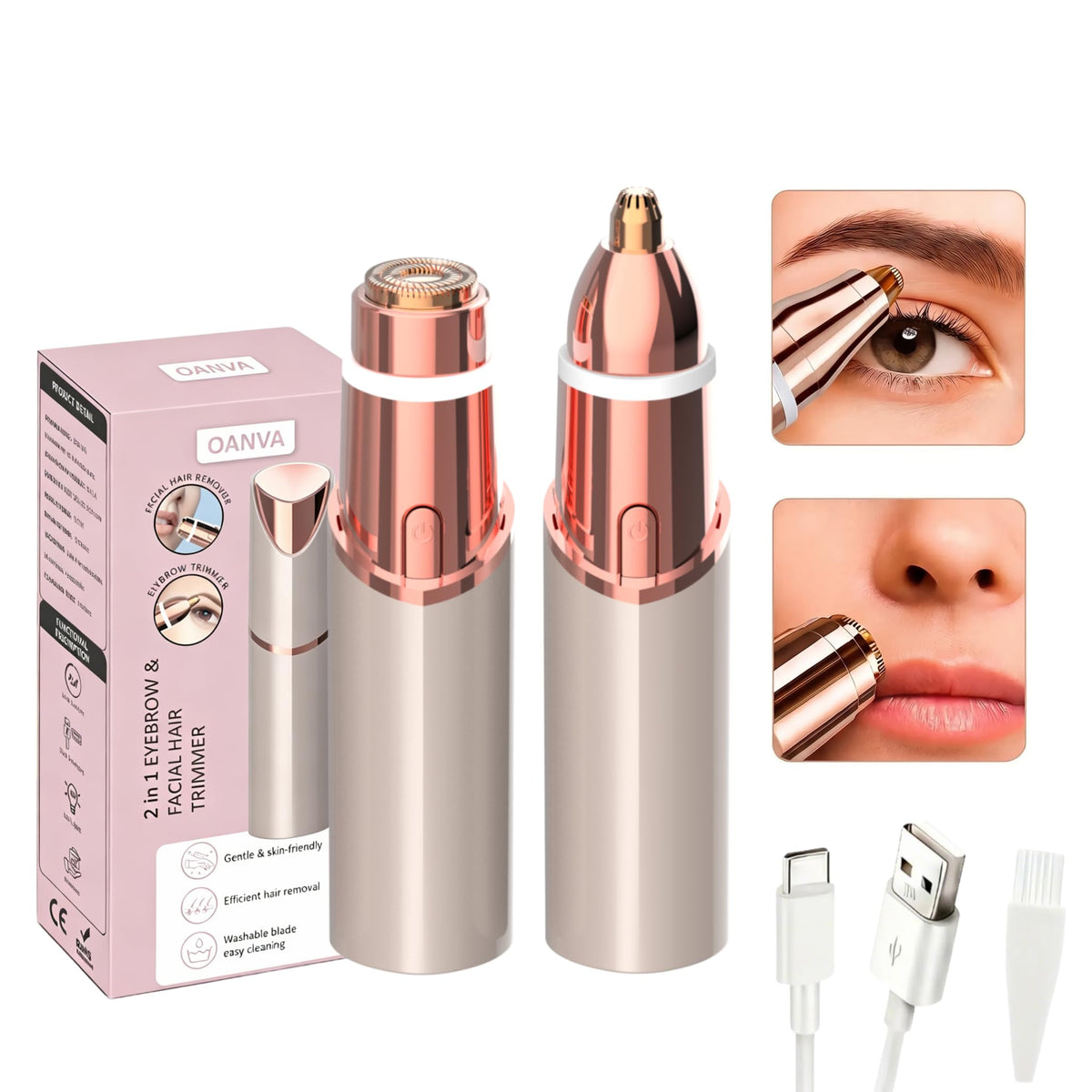 2 in 1 Facial & Eyebrow Hair Trimmer H449