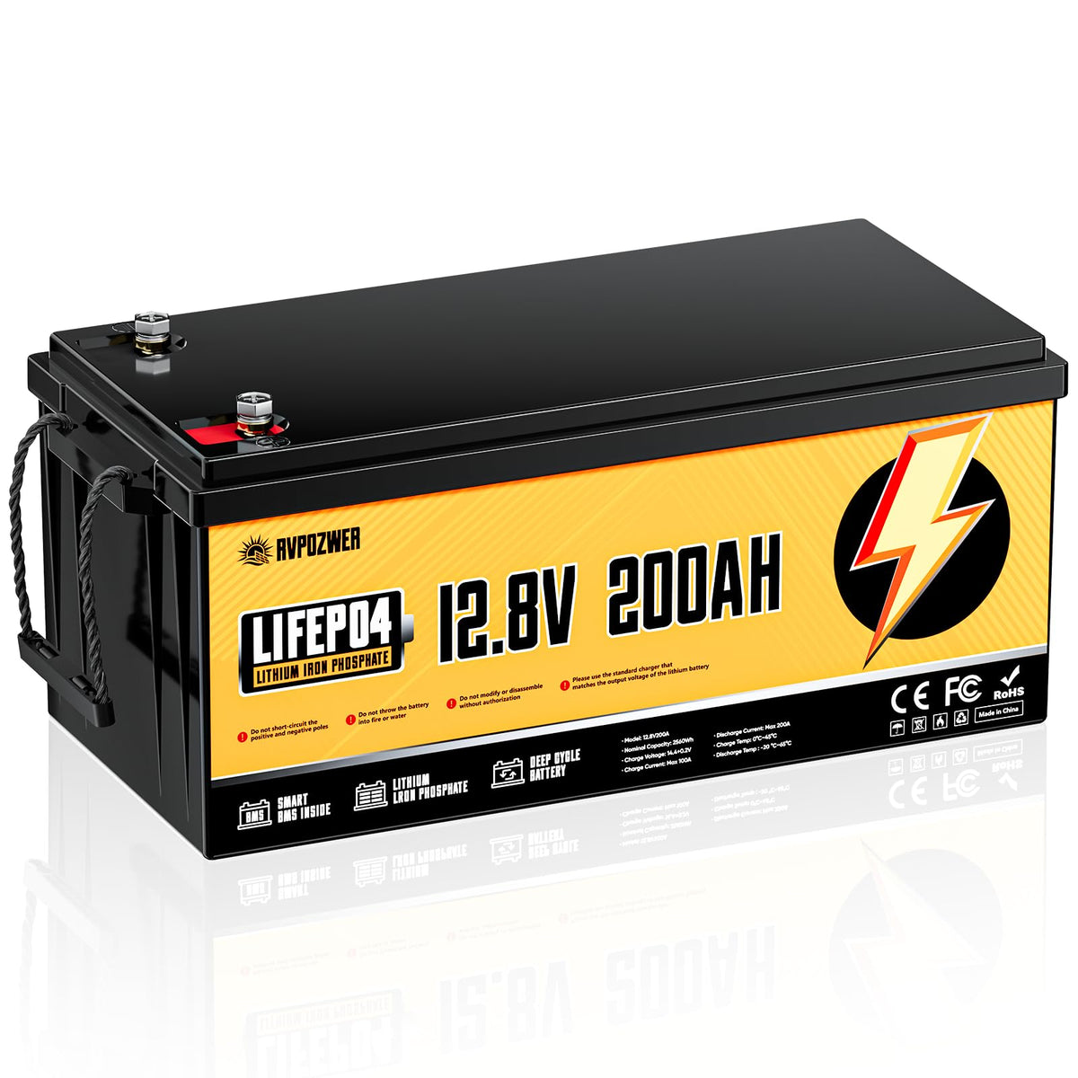 12V 200Ah LiFePO4 Lithium Battery P611061
