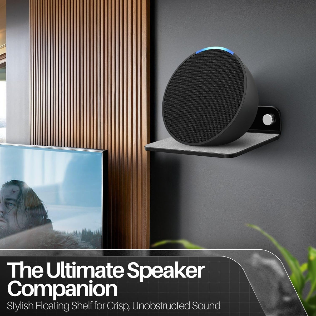 Black Acrylic 9 Inch 2 Pack Floating Speaker Shelf Wall Mount K31065