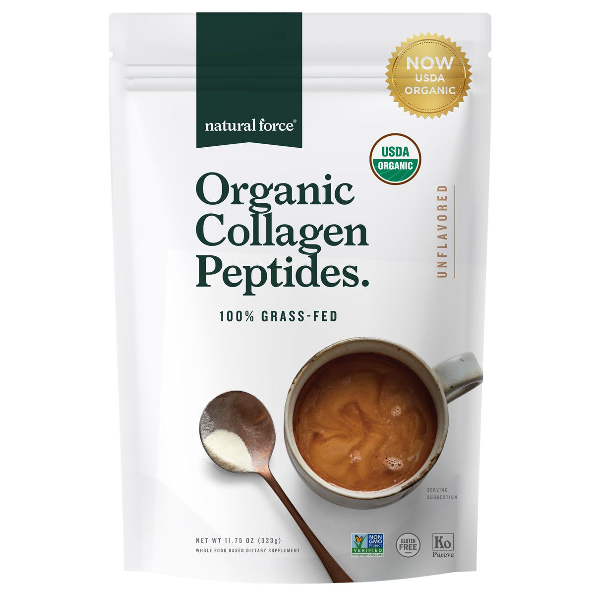 Organic Hydrolyzed Collagen Peptides Powder Unflavored 10.7oz E113