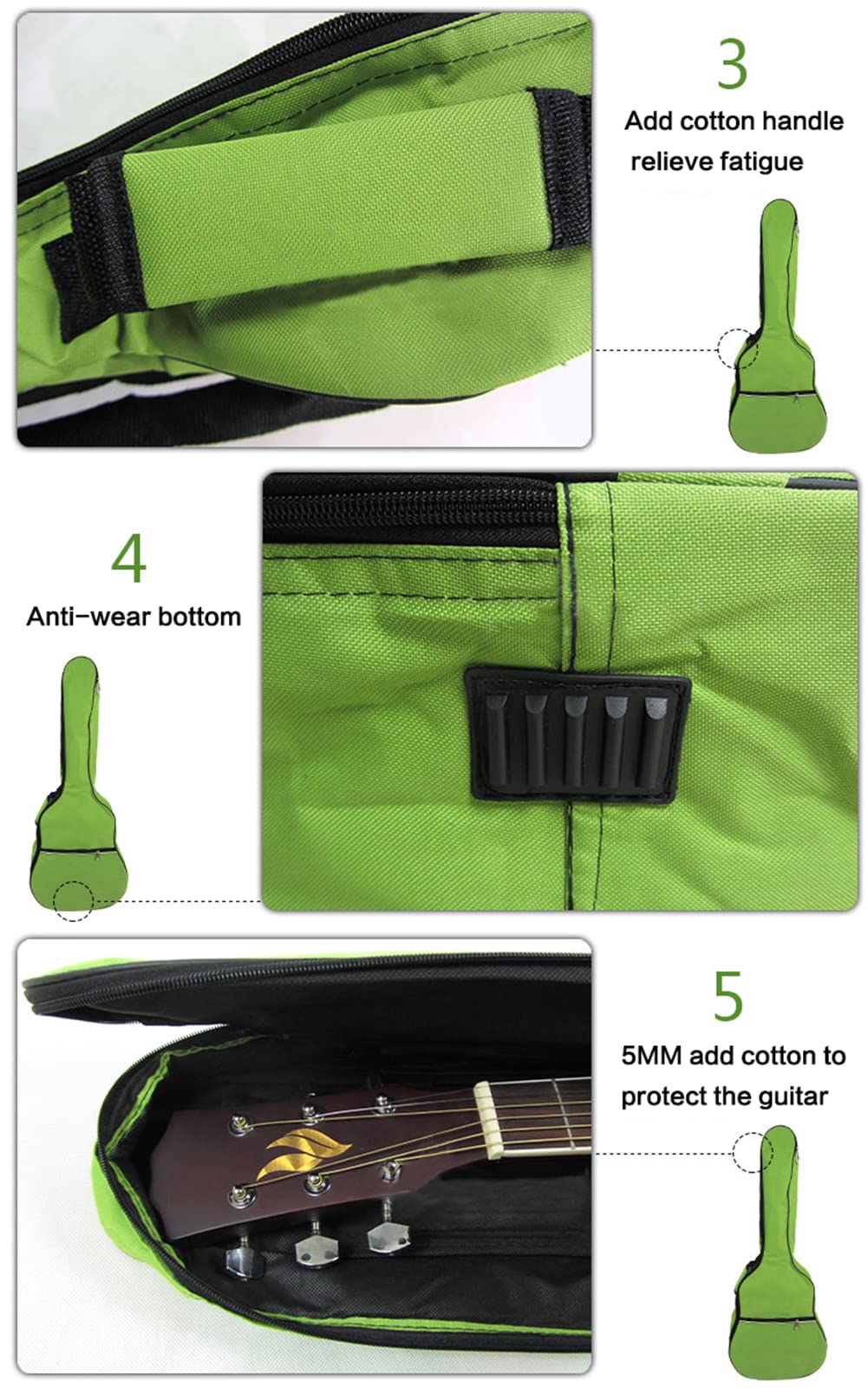 Waterproof Guitar Case Bag with Storage A742