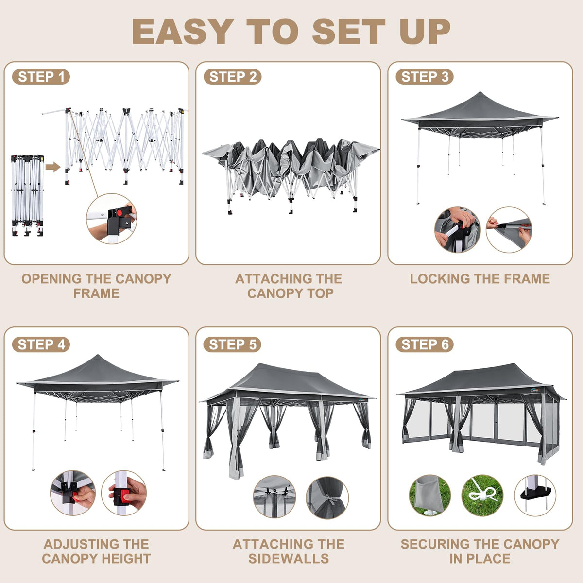 12x20 Pop Up Gazebo with Mosquito Netting G4719
