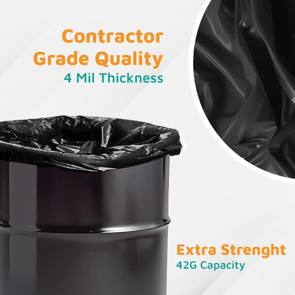 42-Gallon 4 Mil Black Contractor Bags 50-Count Q589253