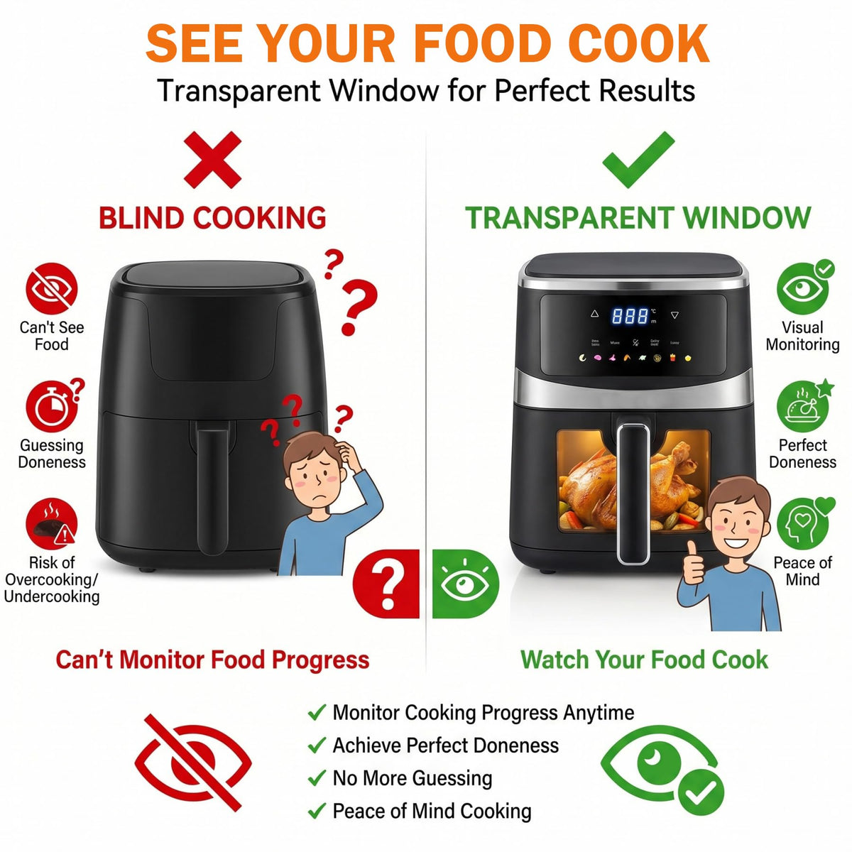 6QT Digital Air Fryer with Touchscreen Y648