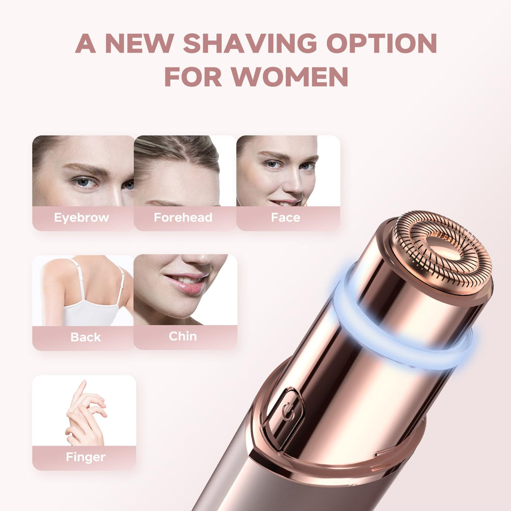 2-in-1 Electric Facial Hair Removal & Eyebrow Shaver with Mirror Light B83731