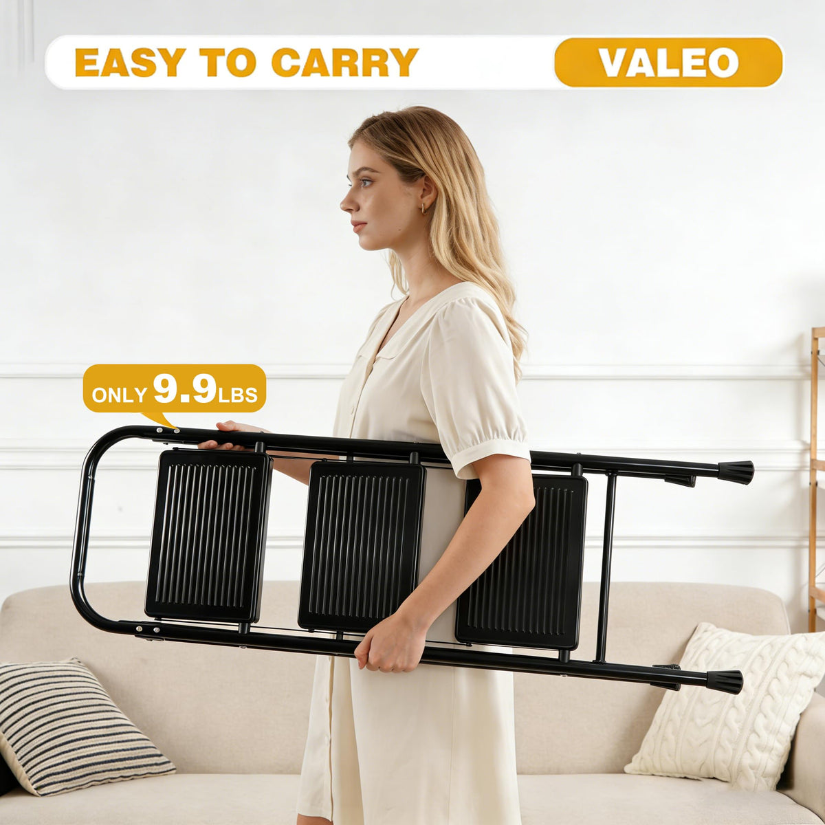 3 Step Folding Ladder with Anti-Slip Pedal J12807
