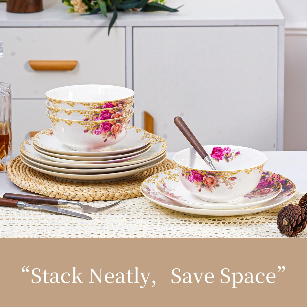 White 12 Piece Porcelain Dinnerware Set P2890