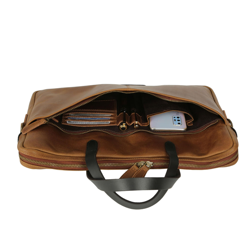 Leather Laptop Sleeve 15.5" with Shoulder Strap P782