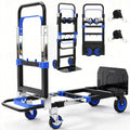 3-in-1 Folding Heavy Duty Hand Truck Dolly Cart Trolley with Wheels (Blue) P76757